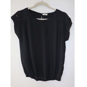 Black short sleeve blouse